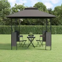 The Living Store Pavillon avec toit Anthracite 300x300x270 cm Acier
