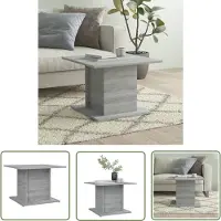 The Living Store Table basse Gris Sonoma 55,5x55,5x40 cm Matériau dérivé du bois