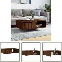 The Living Store Table basse marron imitation chêne 90x60x35 cm bois composite