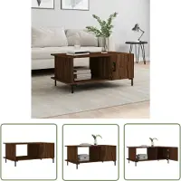 The Living Store Table basse marron imitation chêne 90x50x40 cm bois composite