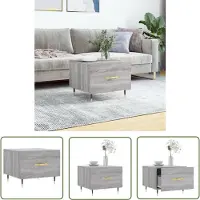 The Living Store Table basse Gris Sonoma 50x50x40 cm Bois composite