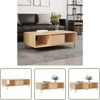 The Living Store Table basse Chêne Sonoma 104x60x35 cm Matériau dérivé du bois