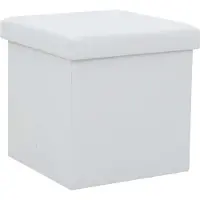vidaXL Tabouret de rangement pliable Blanc Similicuir