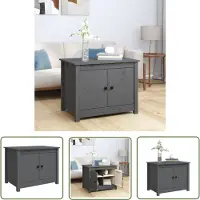 The Living Store Table basse Gris 71x49x55 cm Pin massif