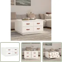 The Living Store Table basse blanche 80x80x45 cm pin massif