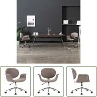 The Living Store Chaise de salle à manger pivotante en tissu taupe