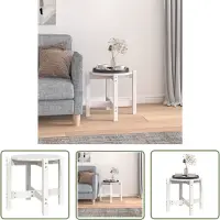 The Living Store Table basse blanche Ø 52,5x45 cm pin massif