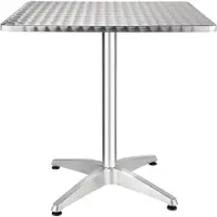 Bolero Table de traiteur carrée en acier inoxydable 70x70 cm