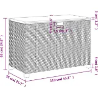 vidaXL Coffre de jardin noir 110x55x63 cm Poly rotin bois d'acacia