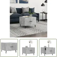 The Living Store Table basse gris béton 50x50x40 cm bois composite