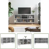 The Living Store Armoire TV gris béton 103,5x30x50 cm Bois composite