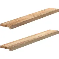 vidaXL Appuis de fenêtre 2 pcs. Non traité 110x15x2 cm Chêne massif