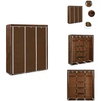 vidaXL Armoire avec compartiments et tringles Marron 150x45x175cm Tissu - Armoires à vêtements