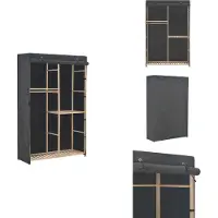 vidaXL Armoire à 3 niveaux Gris 110 x 40 x 170 cm Tissu - Armoires à vêtements