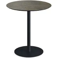 Essentials Urban - Table de terrasse, structure noire + plateau HPL effet marbre Midnight, Ø70 cm, 1 pièce