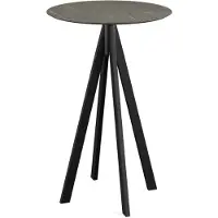 Essentials Infinity - Table de bar, structure noire + plateau HPL effet marbre Midnight, Ø70 cm, 1 pièce