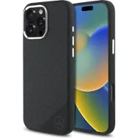 Mercedes MEHMP16L23SUGDK iPhone 16 Pro 6.3" czarny/black hardcase Silicone Tonal Logo Wood Patter (Apple iPhone 16 Pro), Coque pour téléphone portable, Noir