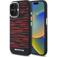 Mercedes AMG AMHMP16SSRRK iPhone 16 6.1" czarny/black hardcase Silicone Graphics MagSafe (Apple iPhone 16), Coque pour téléphone portable, Noir
