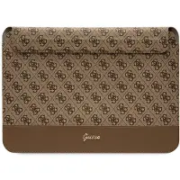 GUESS sac pour ordinateur portable 14" GUCS14PS4SGW marron Comp Sleeve U 4G Stripe Metal Logo (14"), Sac pour notebook, Marron