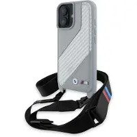 BMW Bmhcp16S23Psccg Iphone 16 6.1 Szary/Grey Hardcase M Edition Carbon Stripe & Strap