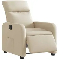 vidaXL Fauteuil relax électrique Crème Tissu