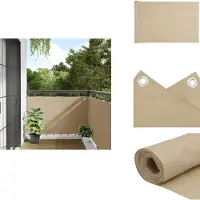 vidaXL Paravent de balcon Oxford tissé 90x600 cm Beige - Parasols & Protection solaire