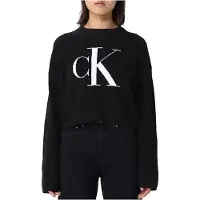 Calvin Klein Jeans Femmes, Pull-over, soufflé CK Loose SW J20J221132 Beh, Noir, (S)