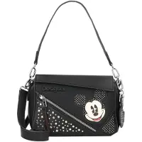 Desigual Sac bandoulière 'Mickey Studstyle Phuket' rouge / noir / argent / blanc naturel