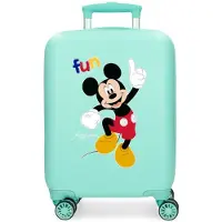 Disney unisex pour enfant. 4321341 Valise cabine Mickey Fun with friends rigide 50 cm turquoise vert (OSFA), ABS/Polycarbonate, mode enfanti