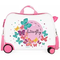 Movom pour fille. 3729861 Valise avec 2 roulettes multidirectionnelles Butterfly -38x50x20cm (OSFA), Blanc, Casuel, ABS/Polycarbonate, Cabin