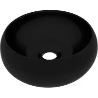 vidaXL Lavabo de luxe Rond Mat Noir 40x15 cm Céramique