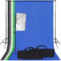 vidaXL Kit studio photo avec boîte à lumière et arrière-plan