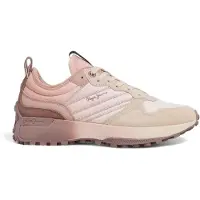 Pepe Jeans pour femme. PLS60010 Baskets en cuir rose Lucky Flag (38), Plat, Lacets, Casuel