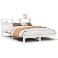 vidaXL Lit en pin massif sans matelas blanc 150x200 cm