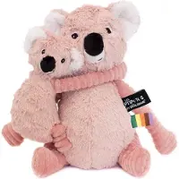 Les Deglingos Koala en peluche, maman et bébé, rose