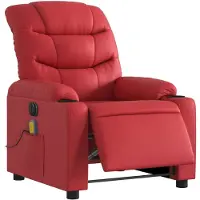 vidaXL Fauteuil de massage électrique rouge similicuir