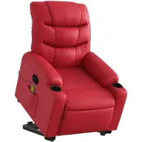vidaXL Fauteuil de massage avec releveur Rouge similicuir