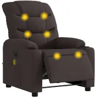 vidaXL Fauteuil de massage électrique Tissu marron foncé