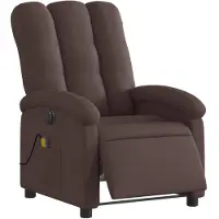 vidaXL Fauteuil de massage électrique Tissu marron foncé