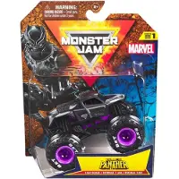 Monster Jam 2024 Marvel Monster Truck moul sous pression l' chelle 1:64 S rie 1 avec drapeau : Black Panther