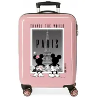 Disney pour femme. 3671723 Valise cabine 55 cm Minnie et Mickey Paris rose (OSFA), Casuel, ABS/Polycarbonate