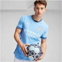 Puma Manchester City Fc Authentic 24/25 Home Short Sleeve T-shirt Bleu L