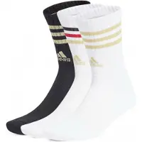 Adidas Lot de 3 paires de chaussettes de sport rembourrées 3Stripes pour adulte, blanc/noir/blanc, taille S
