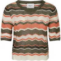 Pepe Jeans pour femme. PL702205 Pull vert Hollis (S), Casuel, Multicolore, Acrylique