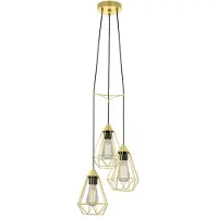 Eglo Lampe à suspendre Tarbes, Lampe à suspendre, Lampe à suspendre en métal en laiton brossé, Lampe de table, Lampe de salon suspendue avec douille E27, Ø 31 cm