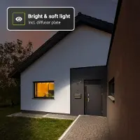 HOFTRONIC™ - Applique murale LED 10W 780lm 3000K Noir IP54 détecteur mouvement