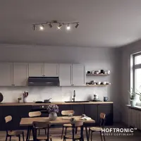 HOFTRONIC™ - Plafonnier LED 6 spots 24W 2070lm 4000K Inclinable IP20 Acier inox