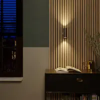 HOFTRONIC™ - Applique murale LED 8W 690lm GU10 6500K IP44 Inox Dimmable Up and Down