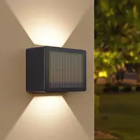 HOFTRONIC™ - Appliques murales solaires 1,2W IP65 4 LED Noir Cube Up & Down CCT