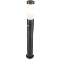 HOFTRONIC™ - Lampe sur pied LED 110 cm IP44 Noir avec détecteur E27